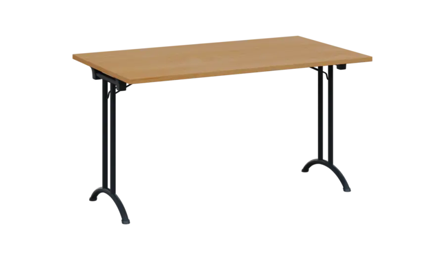 SLA 140 lak skládací jednací stůl 1394x800, deska 25 mm, podnož černý lak, deska buk royal